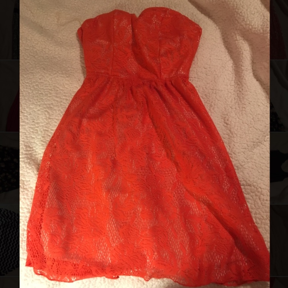Scarlet lace mini dress